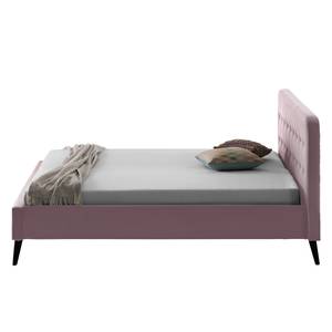 Letto imbottito Klink III Effetto velluto - Rosa anticato - 140 x 200cm