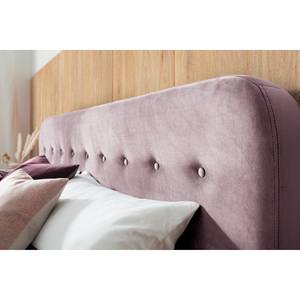 Letto imbottito Klink III Effetto velluto - Rosa anticato - 140 x 200cm