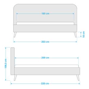 Polsterbett Klink III 180 x 200 cm - Altrosa - Altrosa - 180 x 200cm