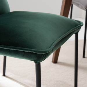 Gestoffeerde stoelen Vail (set van 2) Fluweel/metaal - Groen