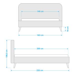 Letto imbottito Klink III 140 x 200 cm - Verde scuro - Verde scuro - 140 x 200cm