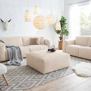 Polstergarnitur 3-2-Hocker LORALAI Cord - Cordstoff Lola: Creme