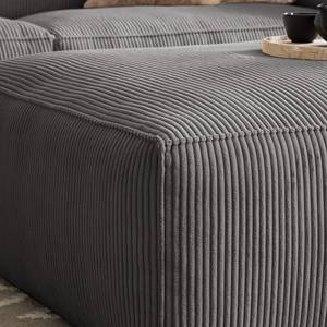 Bankstellen 3-, 2-zits, hocker LORALAI Ribfluweel - Corduroy Lola: Grijs