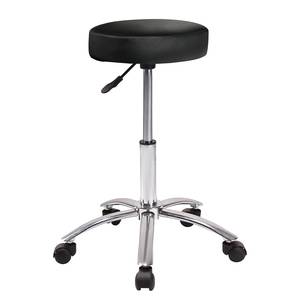 Tabouret pivotant Leek Imitation cuir / Métal - Noir - Chrome