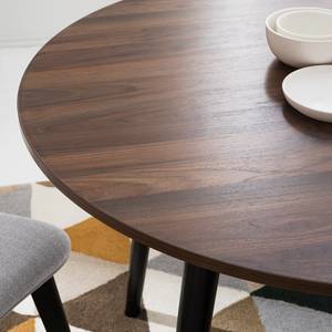 Eettafel GJORA rond walnotenhouten look