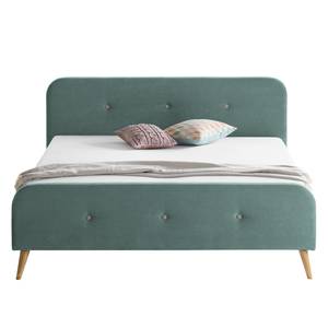 Letto imbottito Klink IV Microfibra - Menta/Sabbia - Mint - 140 x 200cm