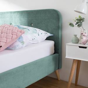 Letto imbottito Klink IV Microfibra - Menta/Sabbia - Mint - 140 x 200cm