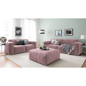 Bankstellen 3-, 2-zits, hocker LORALAI Velours Ravi: Mauve