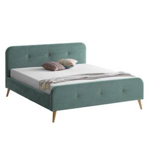 Gestoffeerd bed Klink microvezel - muntkleurig/zandkleurig - Mintkleurig - 180 x 200cm