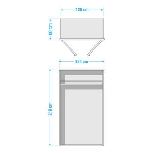 Armoire Eichstätt 2 portes - Largeur : 124 cm