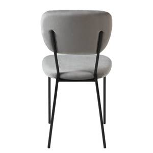 Chaises Dira (lot de 2) Velours / Métal - Noir mat - Gris