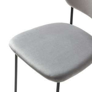 Chaises Dira (lot de 2) Velours / Métal - Noir mat - Gris