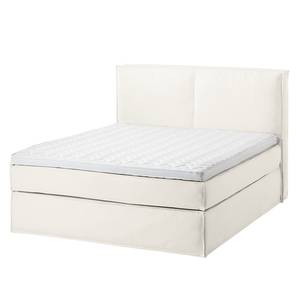 Premium Boxspringbett KINX Baumwollstoff Kielo: Weiß - 180 x 200cm - H2 - 130 cm