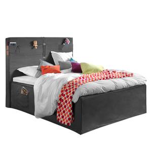 Boxspringbett Boxholm Webstoff - Anthrazit - 140 x 200cm