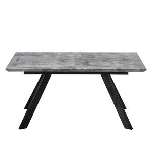 Table extensible Berwick Métal - Imitation béton / Noir