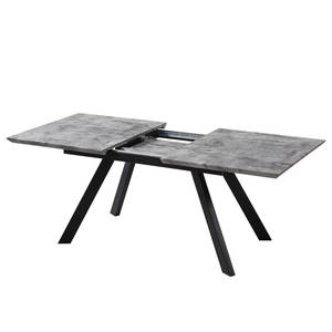 Table extensible Berwick Métal - Imitation béton / Noir