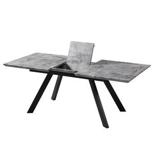 Table extensible Berwick Métal - Imitation béton / Noir