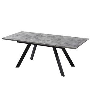 Table extensible Berwick Métal - Imitation béton / Noir