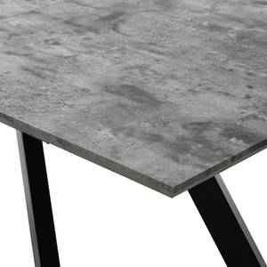 Table extensible Berwick Métal - Imitation béton / Noir