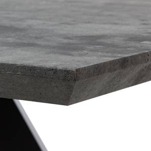 Table extensible Berwick Métal - Imitation béton / Noir