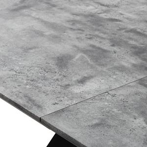 Table extensible Berwick Métal - Imitation béton / Noir