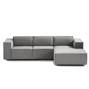 Ecksofa KINX mit Longchair Webstoff Milan: Hellgrau - Breite: 260 cm - Longchair davorstehend rechts - Sitztiefenverstellung