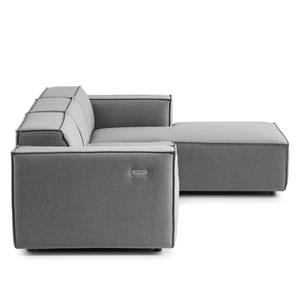 Ecksofa KINX mit Longchair Webstoff Milan: Hellgrau - Breite: 260 cm - Longchair davorstehend rechts - Sitztiefenverstellung