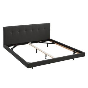 Gestoffeerd bed Mitchell geweven stof - Antraciet - 180 x 200cm