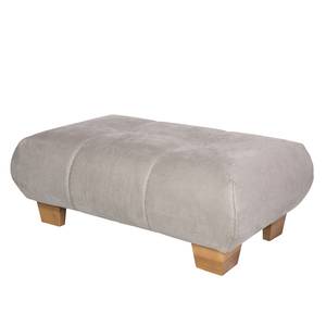 Ecksofa Lutton Antiklederlook - Warmes Beige - Longchair davorstehend rechts - Mit Hocker