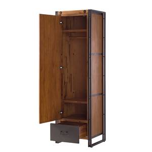 Armoire Manchester II Partiellement en acacia massif - Acacia / Anthracite - 61 cm (2 portes) - Largeur : 61 cm