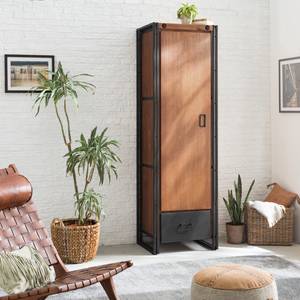 Armoire Manchester II Partiellement en acacia massif - Acacia / Anthracite - 61 cm (2 portes) - Largeur : 61 cm