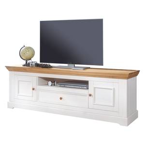 Tv-meubel Ummanz I massief grenenhout - wit grenenhout/honingkleurig grenenhout - Pijnboomhout wit