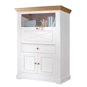 Secretaire Ummanz massief grenenhout - wit grenenhout/honingkleurig grenenhout