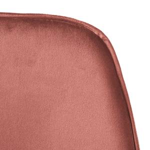 Gestoffeerde stoelen Evy (set van 2) fluweel/metaal - goudkleurig - Velours Sua: Oud pink