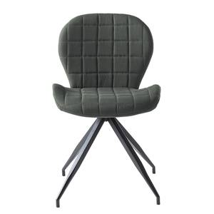 Chaises capitonnées Keila (lot de 2) tissé / Métal - Noir - Gris foncé