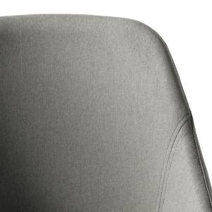 Chaise à accoudoirs Melbu Tissu / Métal - Gris clair / Noir - Lot de 2