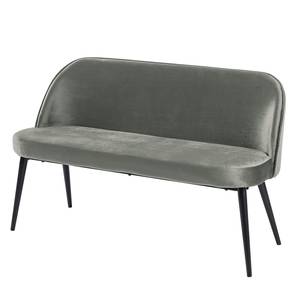 Küchensofa Jacklin Samt / Metall  - Schwarz - Grau