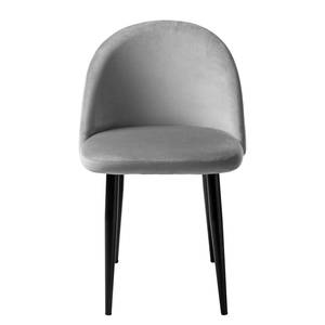 Gestoffeerde stoelen Jacklin (set van 2) fluweel/metaal - zwart - Grijs