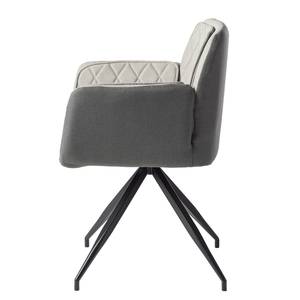 Chaises à accoudoirs Fillau (lot de 2) Tissu / Métal - Gris / Noir