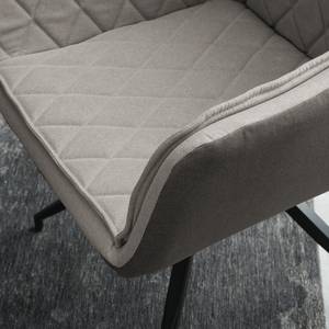 Chaises à accoudoirs Fillau (lot de 2) Tissu / Métal - Gris / Noir