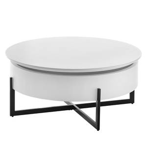 Table basse Meldal Métal - Blanc mat / Noir