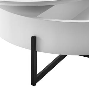 Table basse Meldal Métal - Blanc mat / Noir