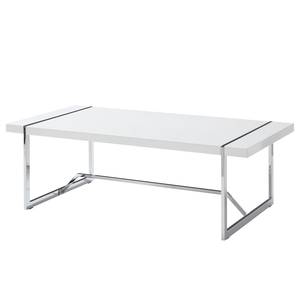 Salontafel Leira Hoogglans wit/chroomkleurig