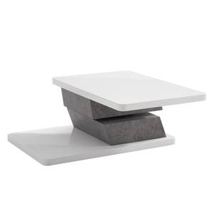 Tavolino Karula Finitura lucida bianco/cemento.