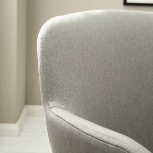 Chaise à accoudoirs Borris Tissu - gris clair