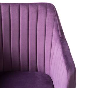 Chaise avec accoudoirs Leezy Chêne massif - Violet / Noir
