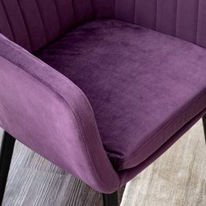 Chaise avec accoudoirs Leezy Chêne massif - Violet / Noir