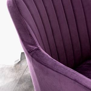 Chaise avec accoudoirs Leezy Chêne massif - Violet / Noir