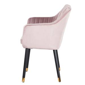 Sedia con braccioli Leezy G Rovere massello/velluto - Rosa anticato / Nero