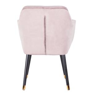 Sedia con braccioli Leezy G Rovere massello/velluto - Rosa anticato / Nero